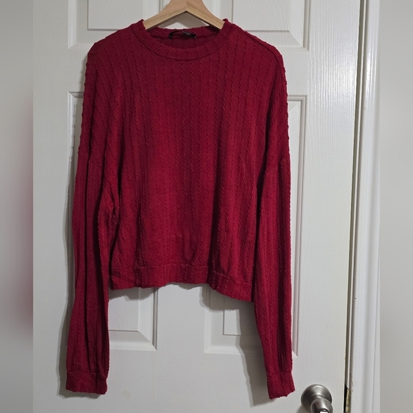 SHEIN Sweaters - SHEIN Red Cowl Neck Sweater